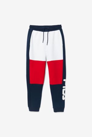 FILA Sander Pants White / Red / Navy,Mens Clothing | CA.FKAQSV638